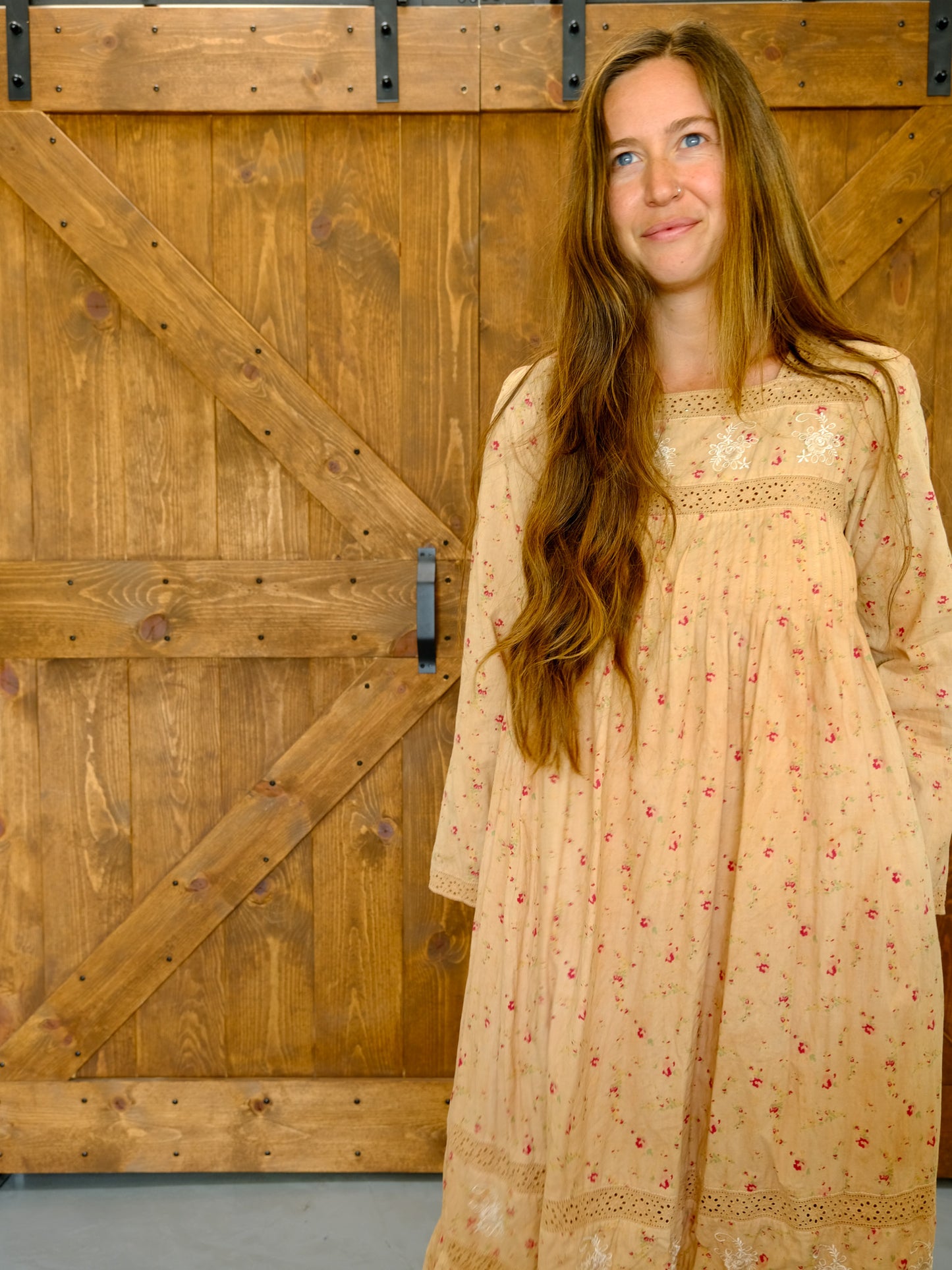Cutch Pleated Floral Long Sleeve Maxi Dress