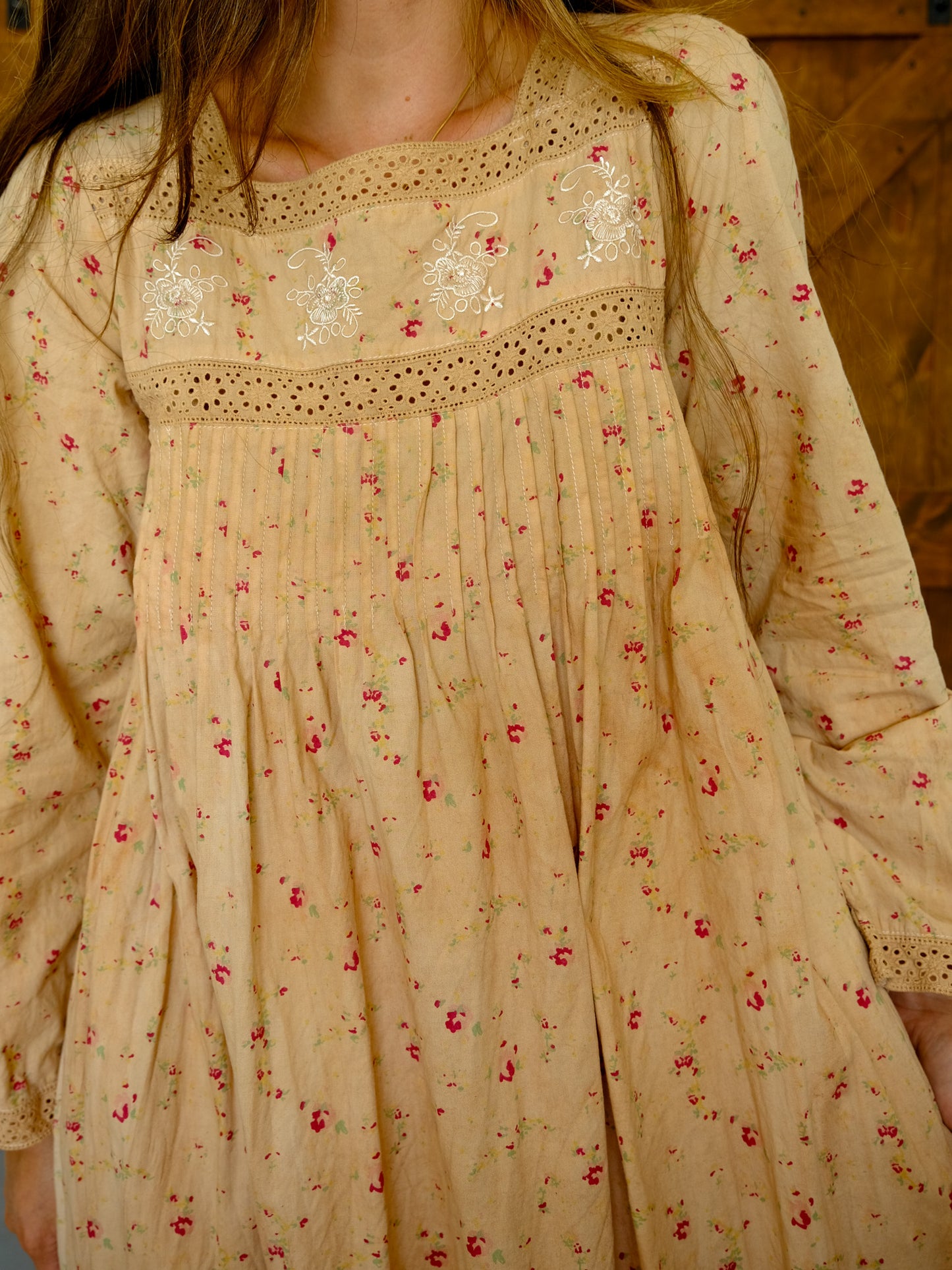 Cutch Pleated Floral Long Sleeve Maxi Dress