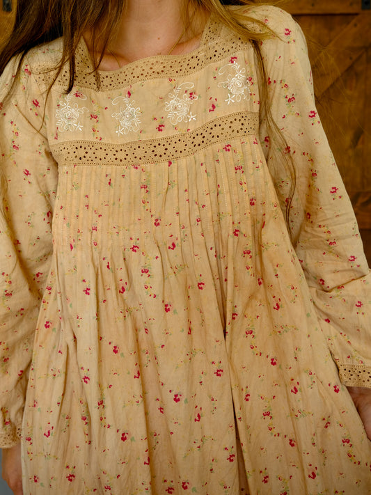 Cutch Pleated Floral Long Sleeve Maxi Dress