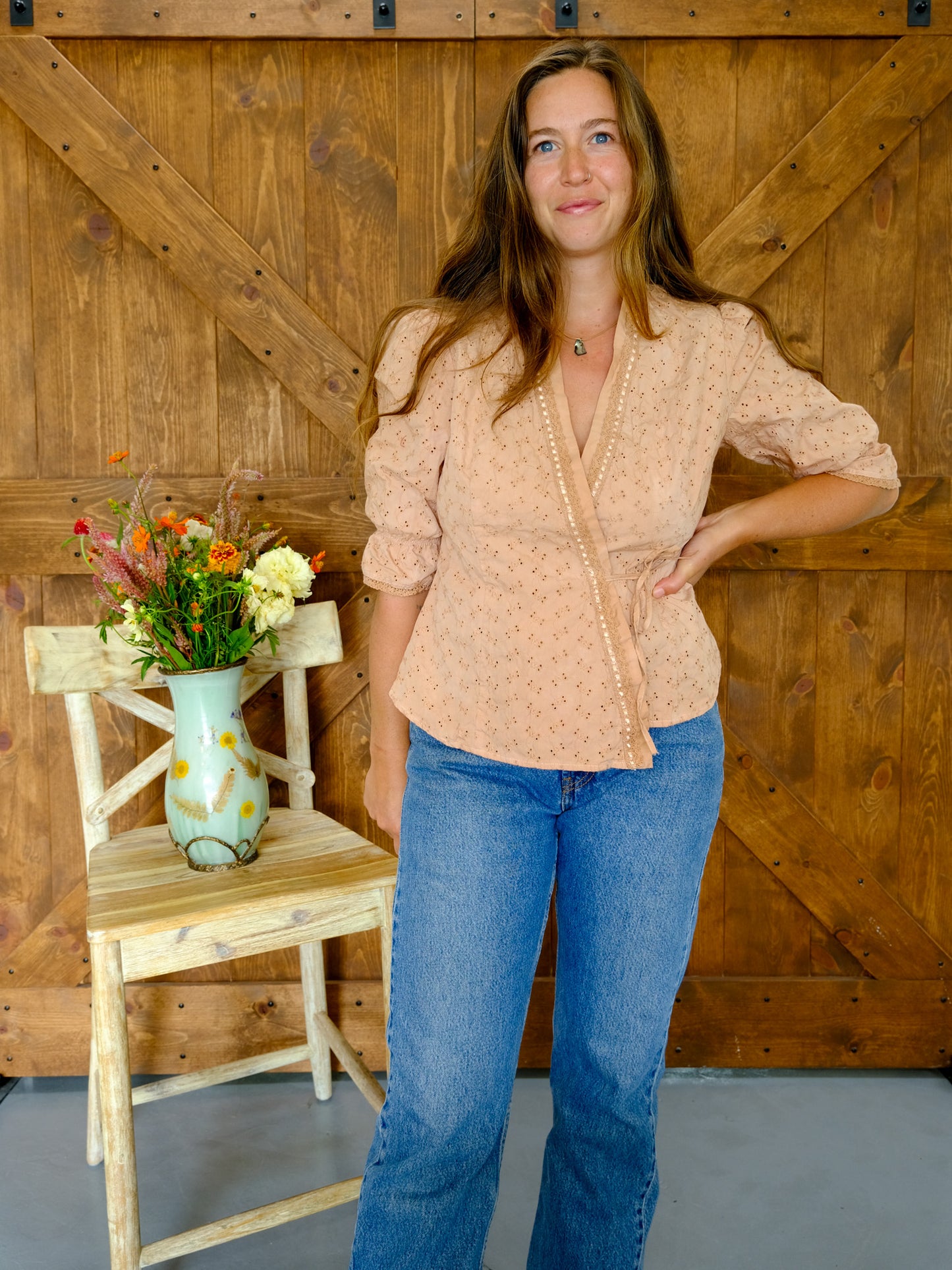 Cutch Eyelet Wrap Top
