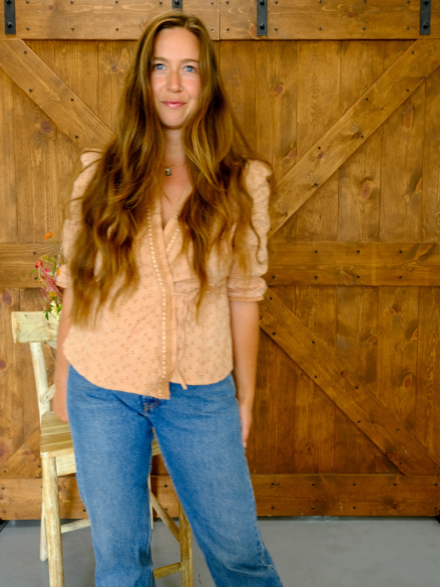 Cutch Eyelet Wrap Top