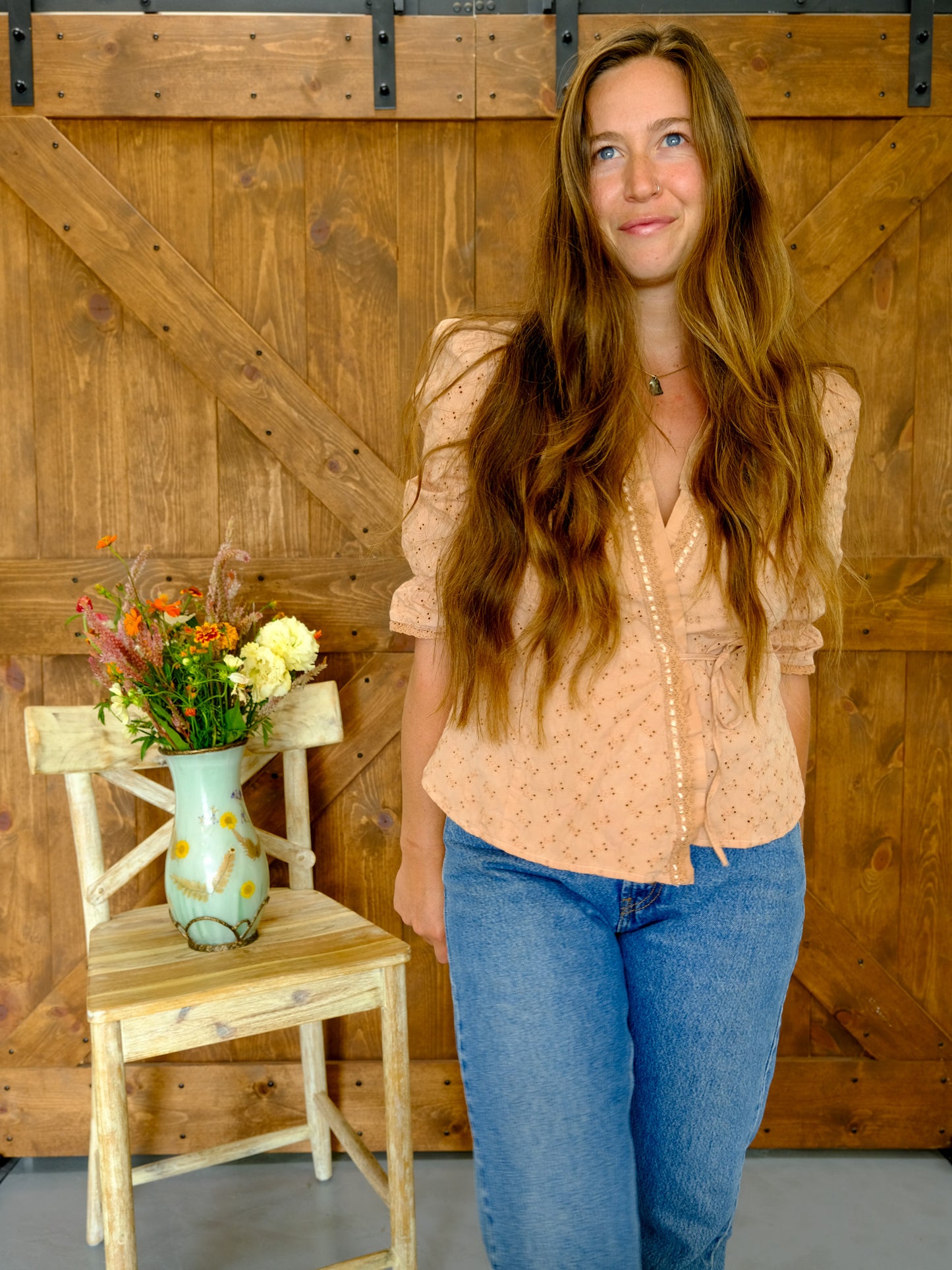 Cutch Eyelet Wrap Top