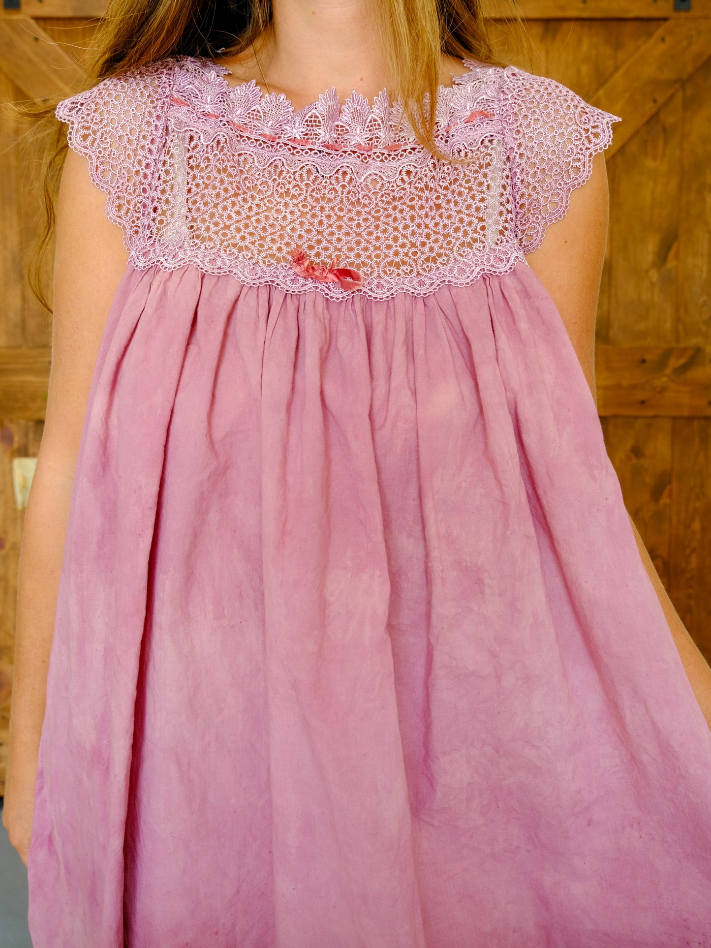 Lac & Brazilwood Lace Yoke Dress