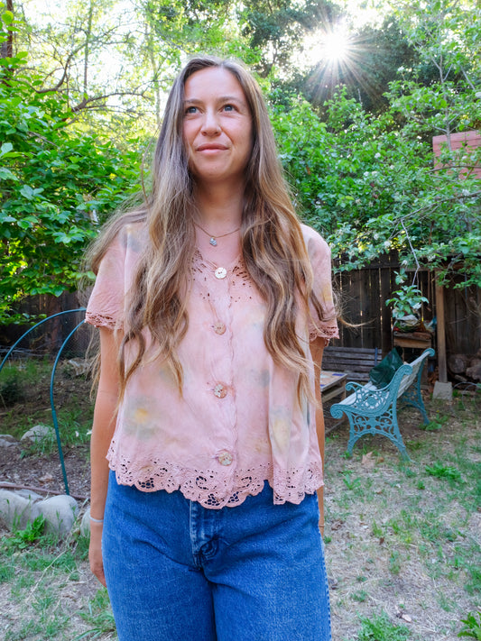 Lac Eco-printed Embroidered Blouse