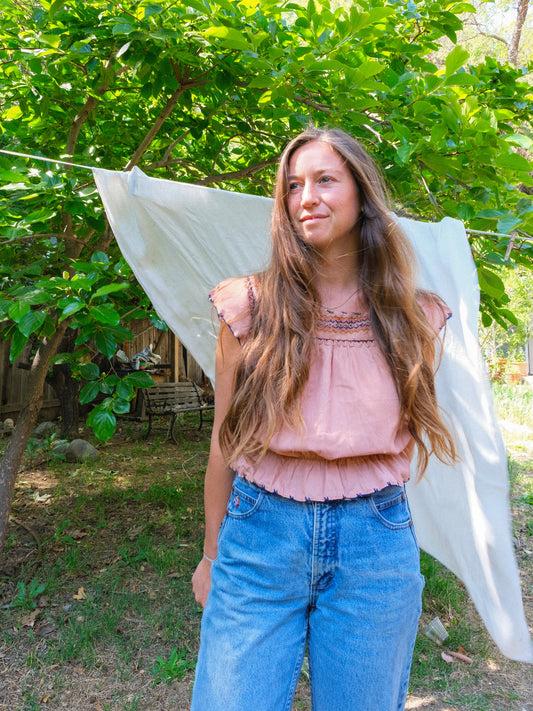 Cutch Embroidered Peplum Blouse