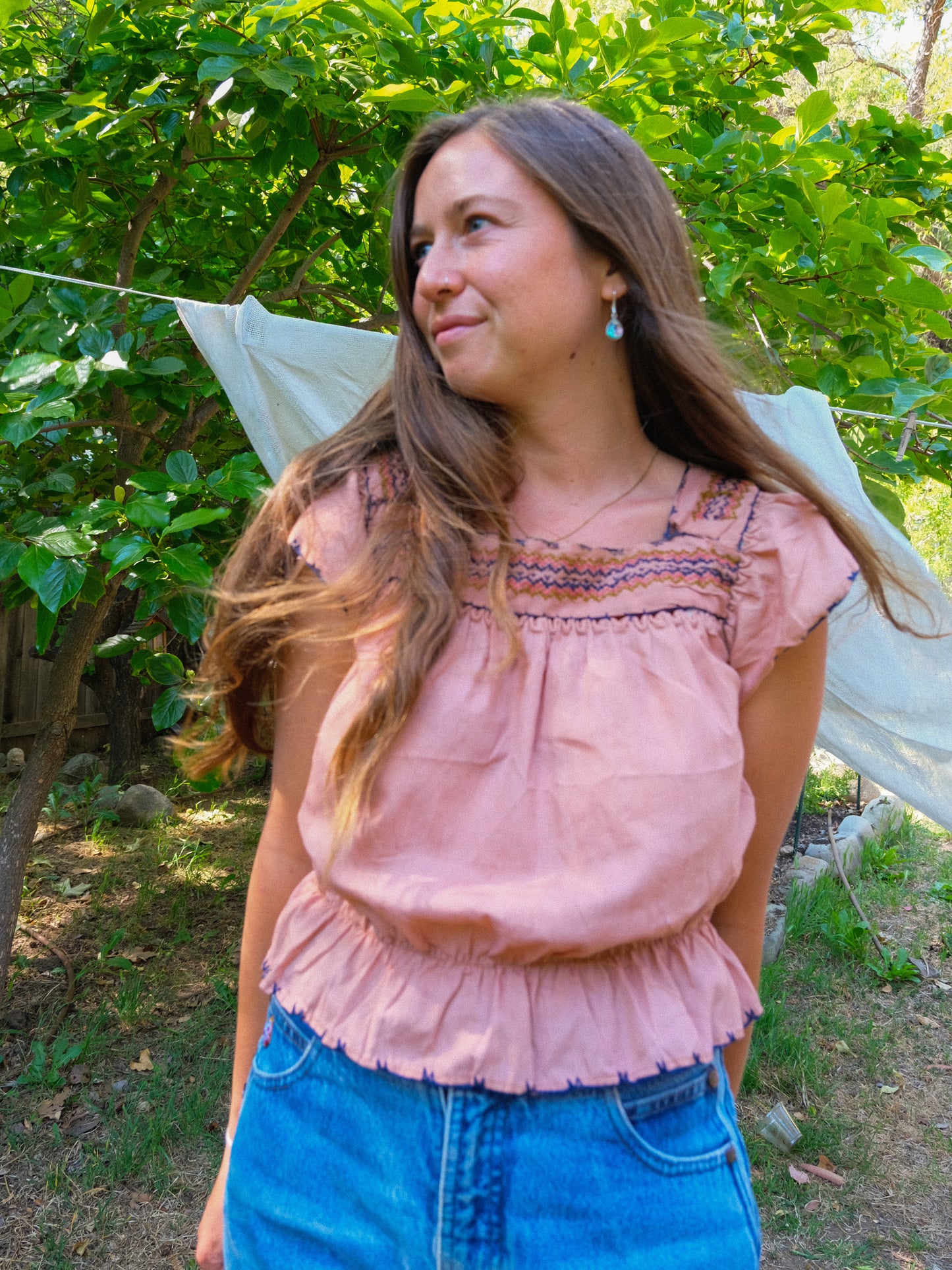 Cutch Embroidered Peplum Blouse