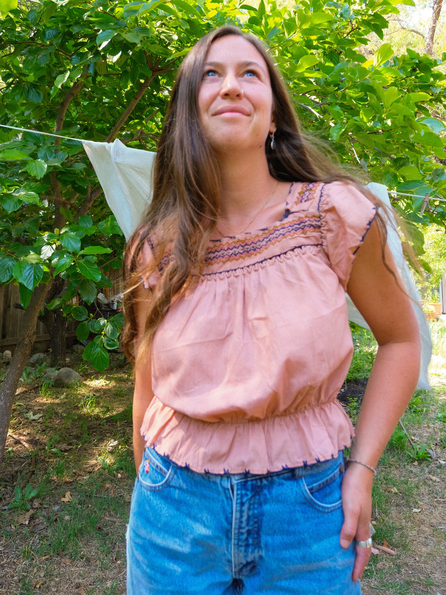 Cutch Embroidered Peplum Blouse