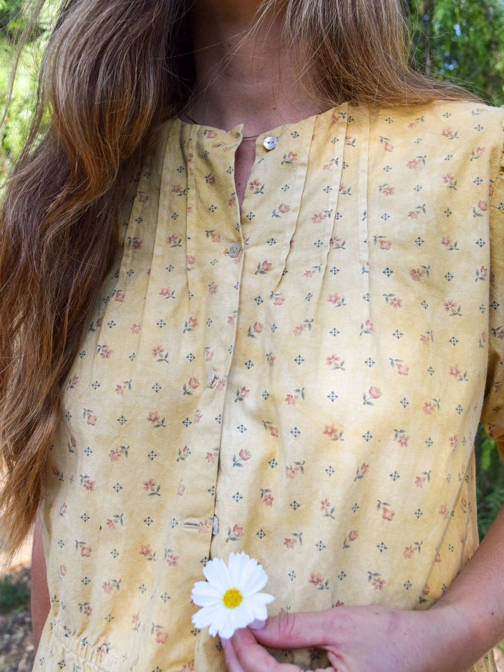 Marigold & Chesnut Floral Puff Sleeve Blouse