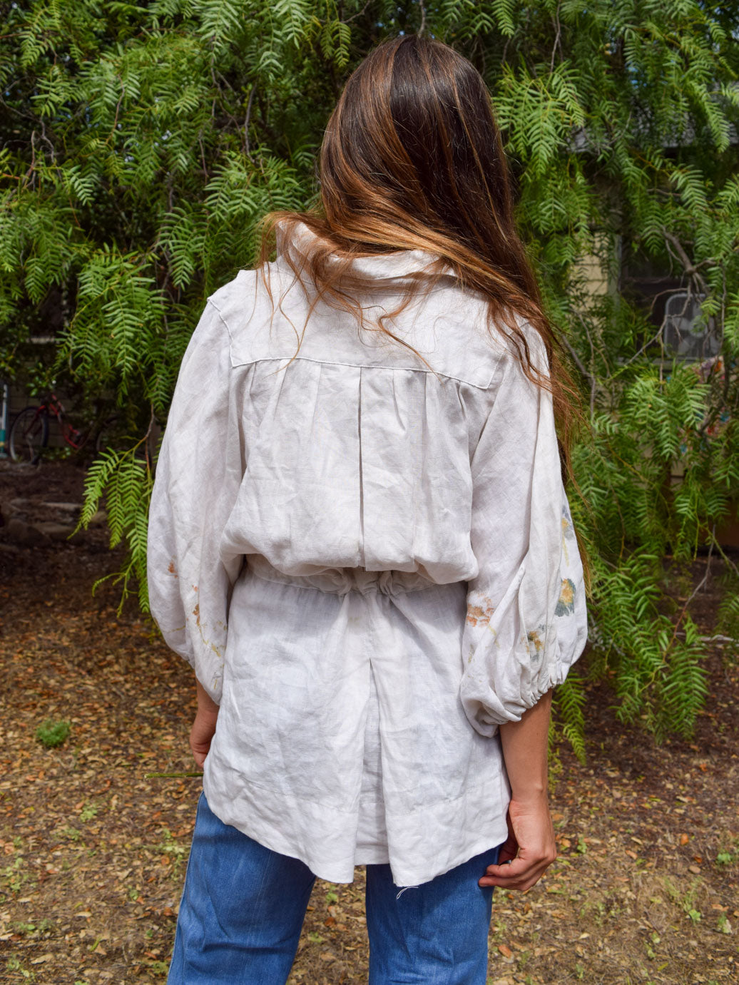 Flower Hammered White Chic Blouse