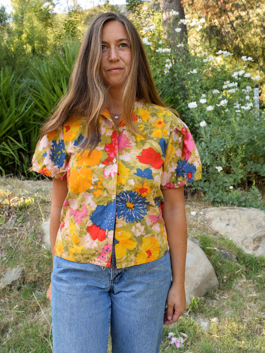 Madder Floral Puff Sleeve Blouse