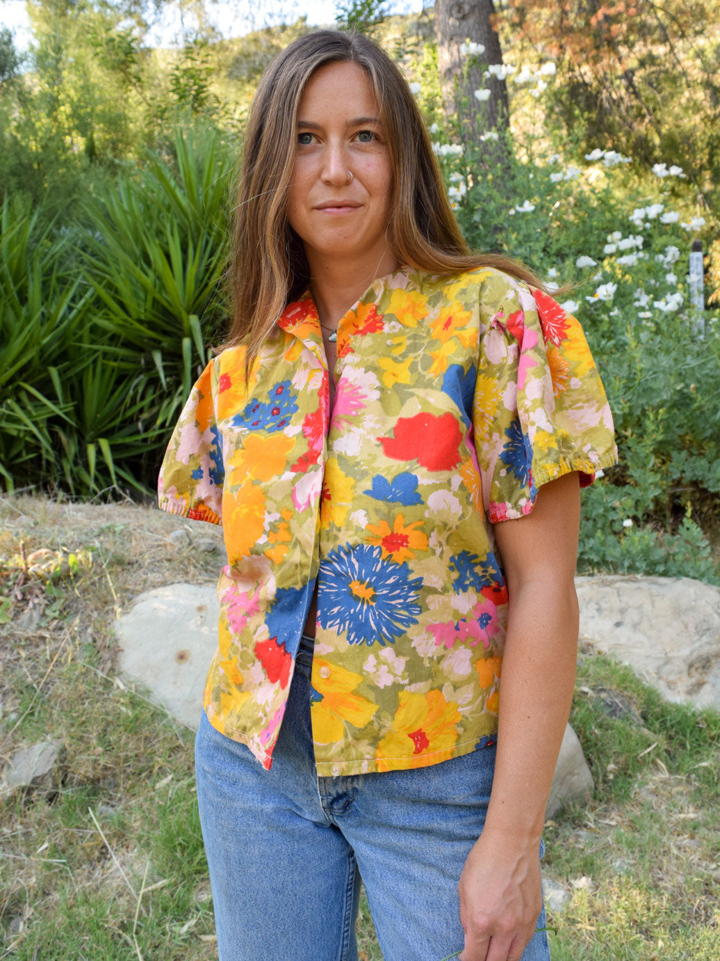 Madder Floral Puff Sleeve Blouse