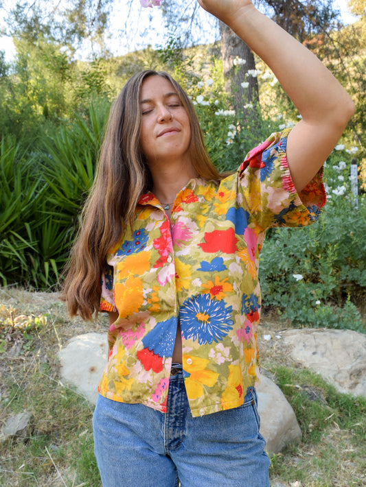 Madder Floral Puff Sleeve Blouse