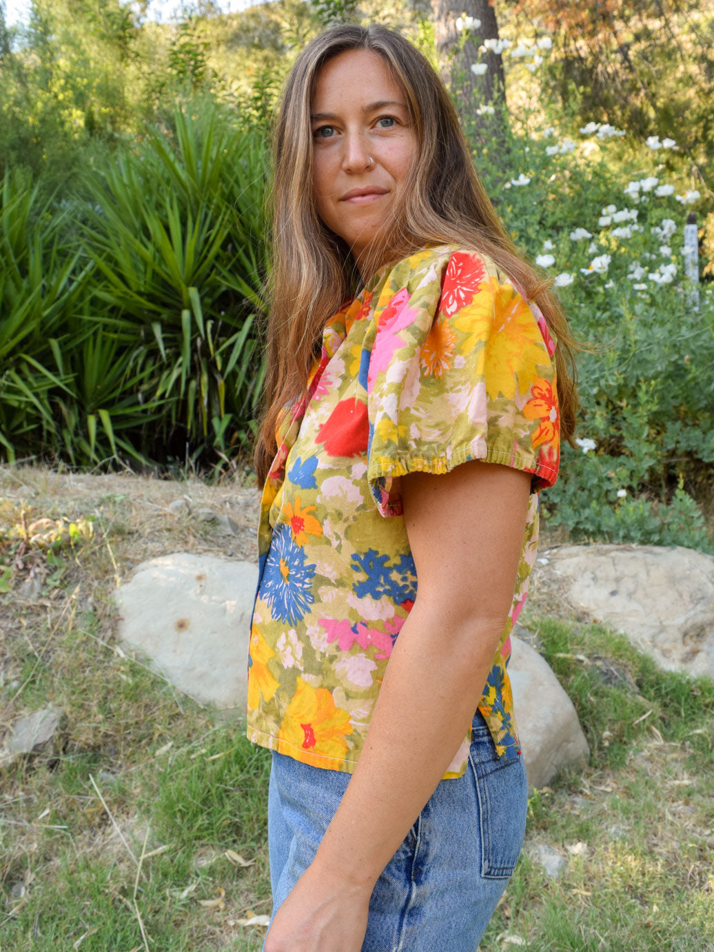 Madder Floral Puff Sleeve Blouse