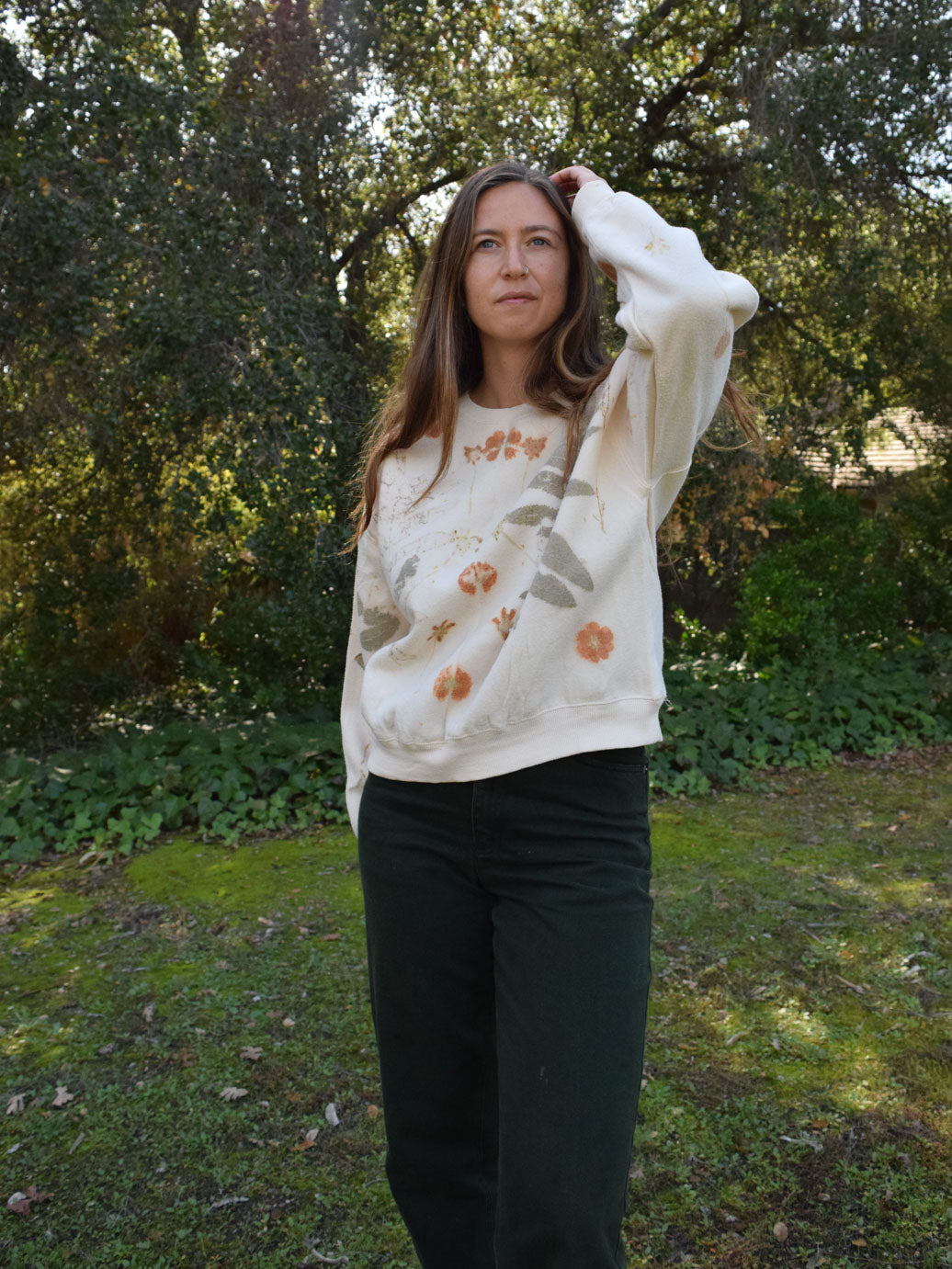 Eco-printed Fleece Sweatshirt