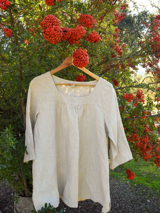 Madder & Indigo Linen Blouse