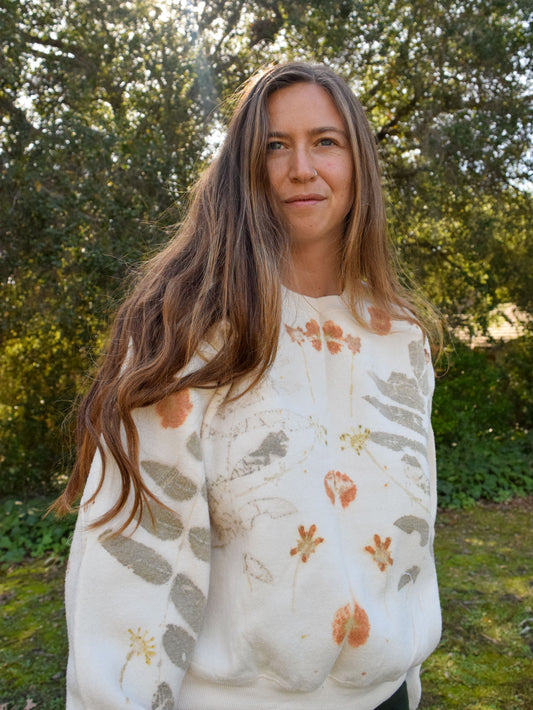 Eco-printed Fleece Sweatshirt