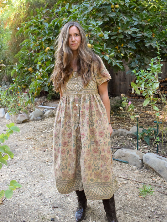 Chestnut Floral Day Dress