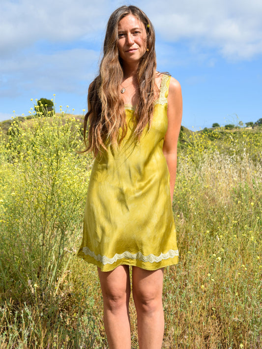Marigold Silk Slip Dress