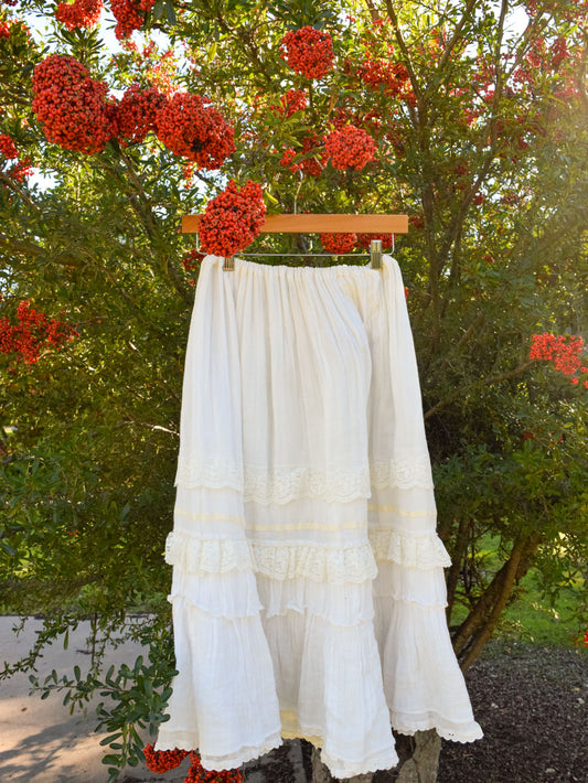 Seqouia Gauze Lace Ruffle Skirt