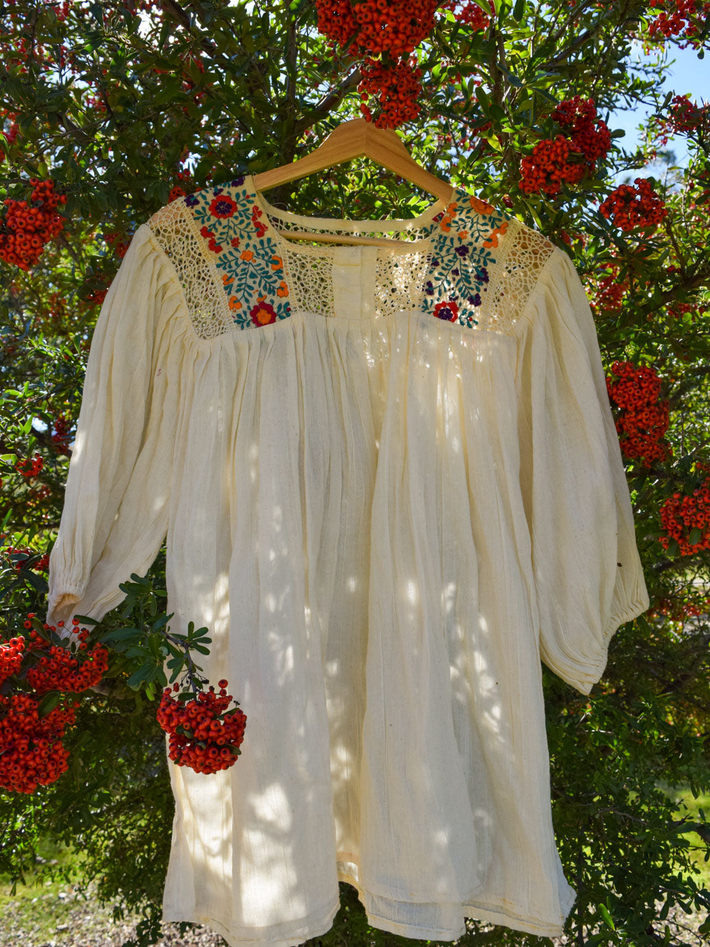 Cutch & Lac Dyed Gauze Embroidered Blouse