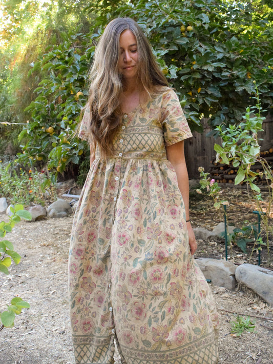 Chestnut Floral Day Dress