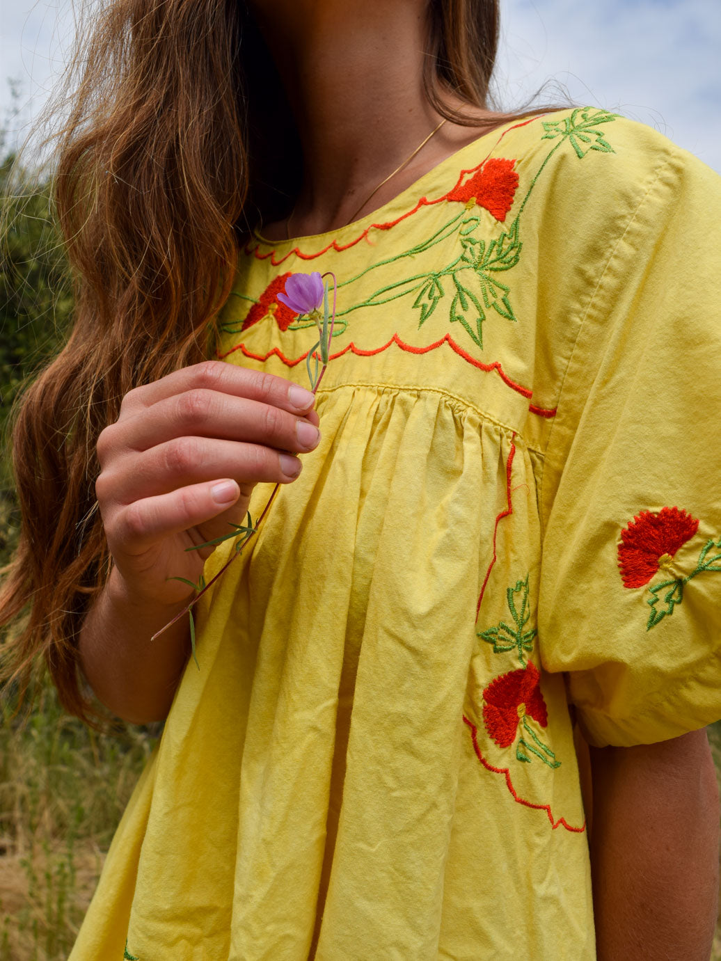Weld & Marigold Embroidered Midi Dress