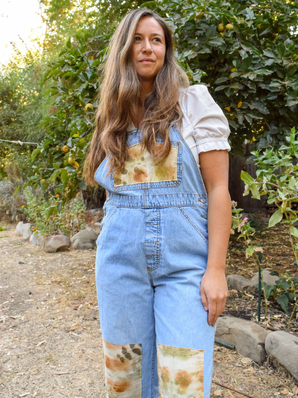 Eco-printed Patch Overalls