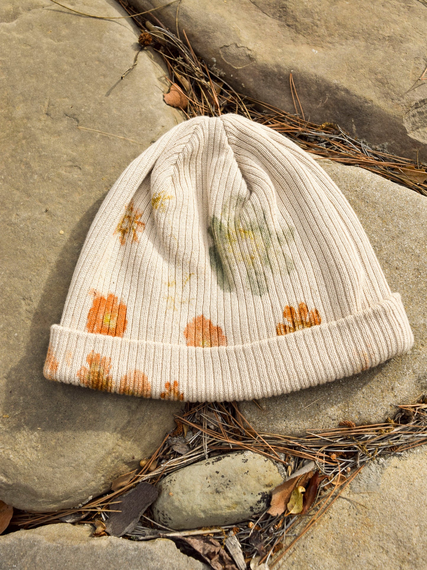 Eco-Printed Beanie - one a kind