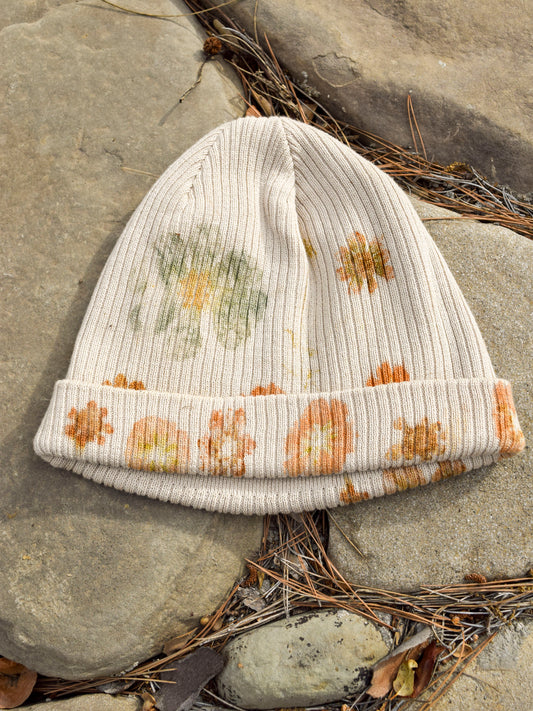 Eco-Printed Beanie - one a kind