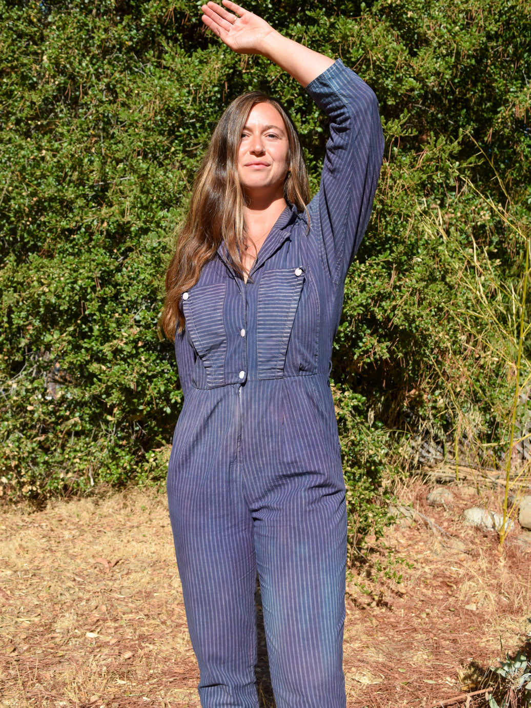 Logwood & Indigo Striped Jumpsuit