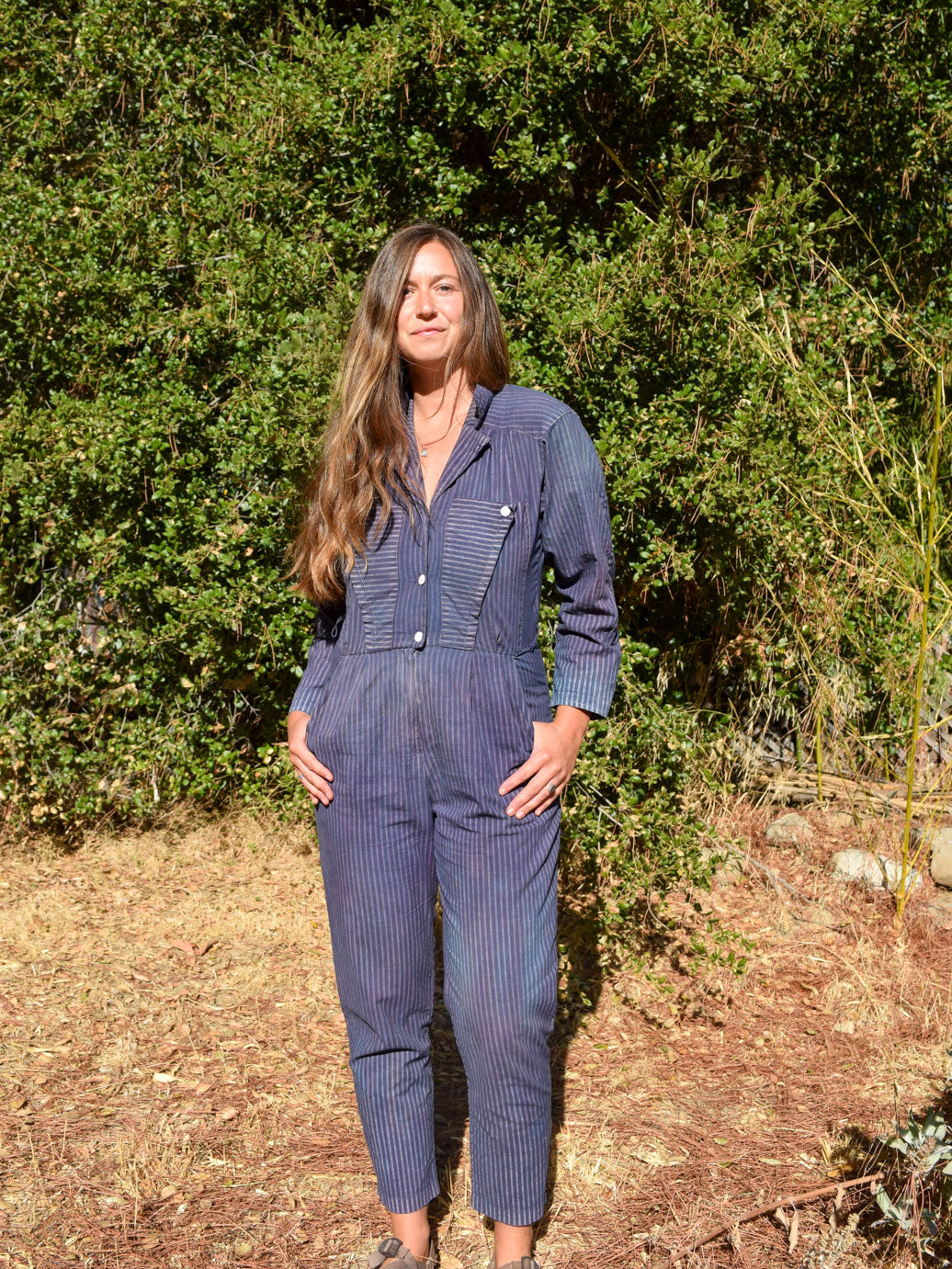 Logwood & Indigo Striped Jumpsuit