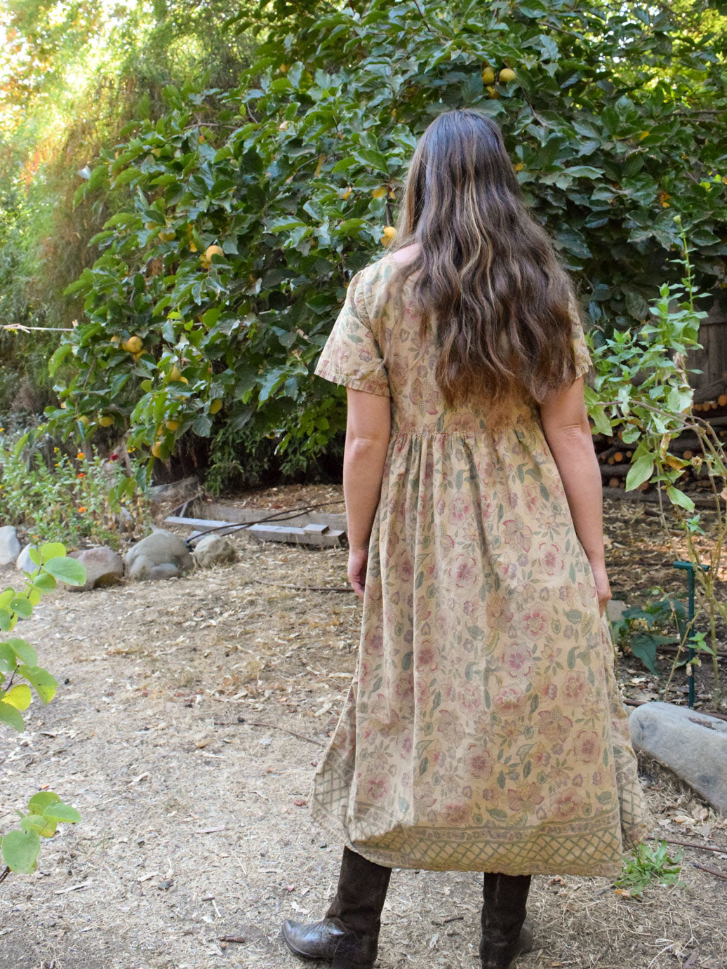 Chestnut Floral Day Dress