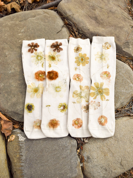 Winter Organic Cotton Flower Socks