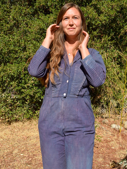 Logwood & Indigo Striped Jumpsuit