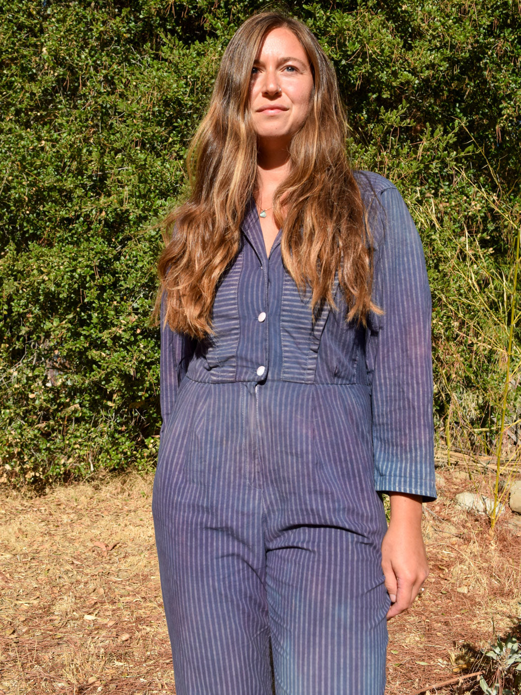 Logwood & Indigo Striped Jumpsuit