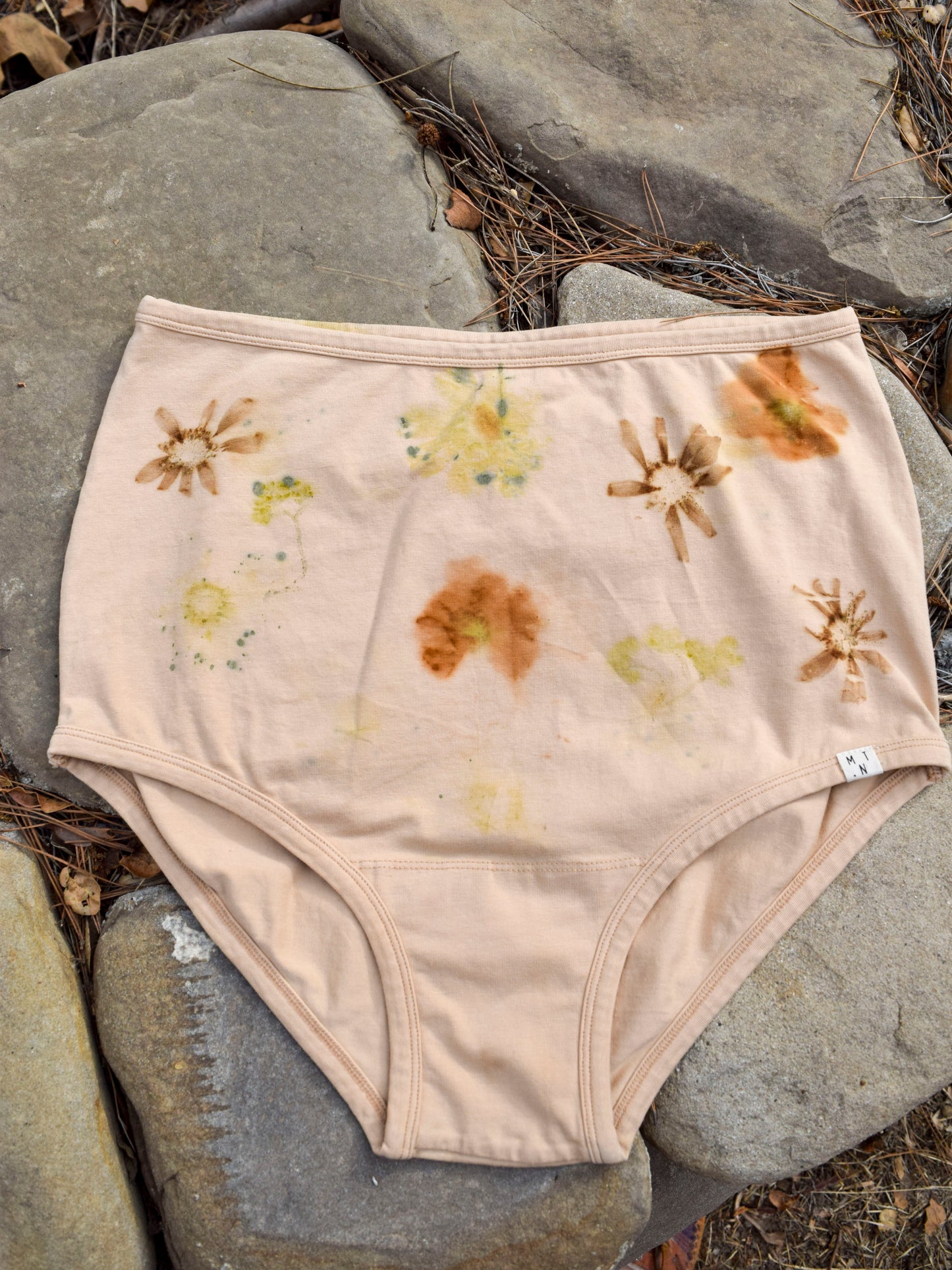 Eco-printed Organic Cotton High Waisted Undies