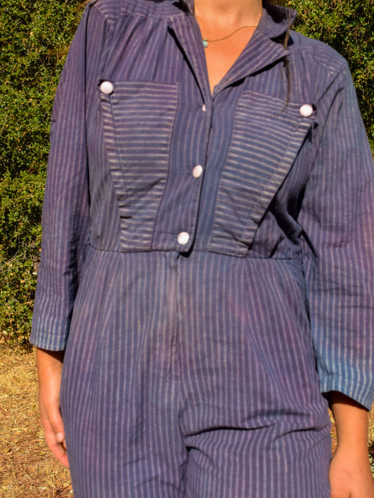 Logwood & Indigo Striped Jumpsuit