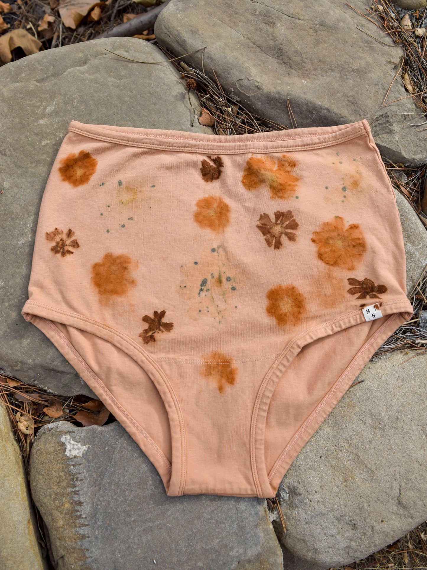 Eco-printed Organic Cotton High Waisted Undies