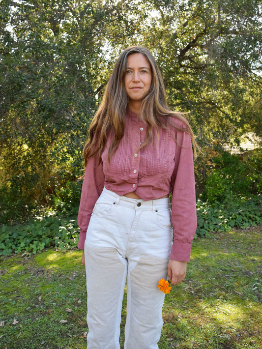 Lac & Cutch Pleated Long Sleeve Crop