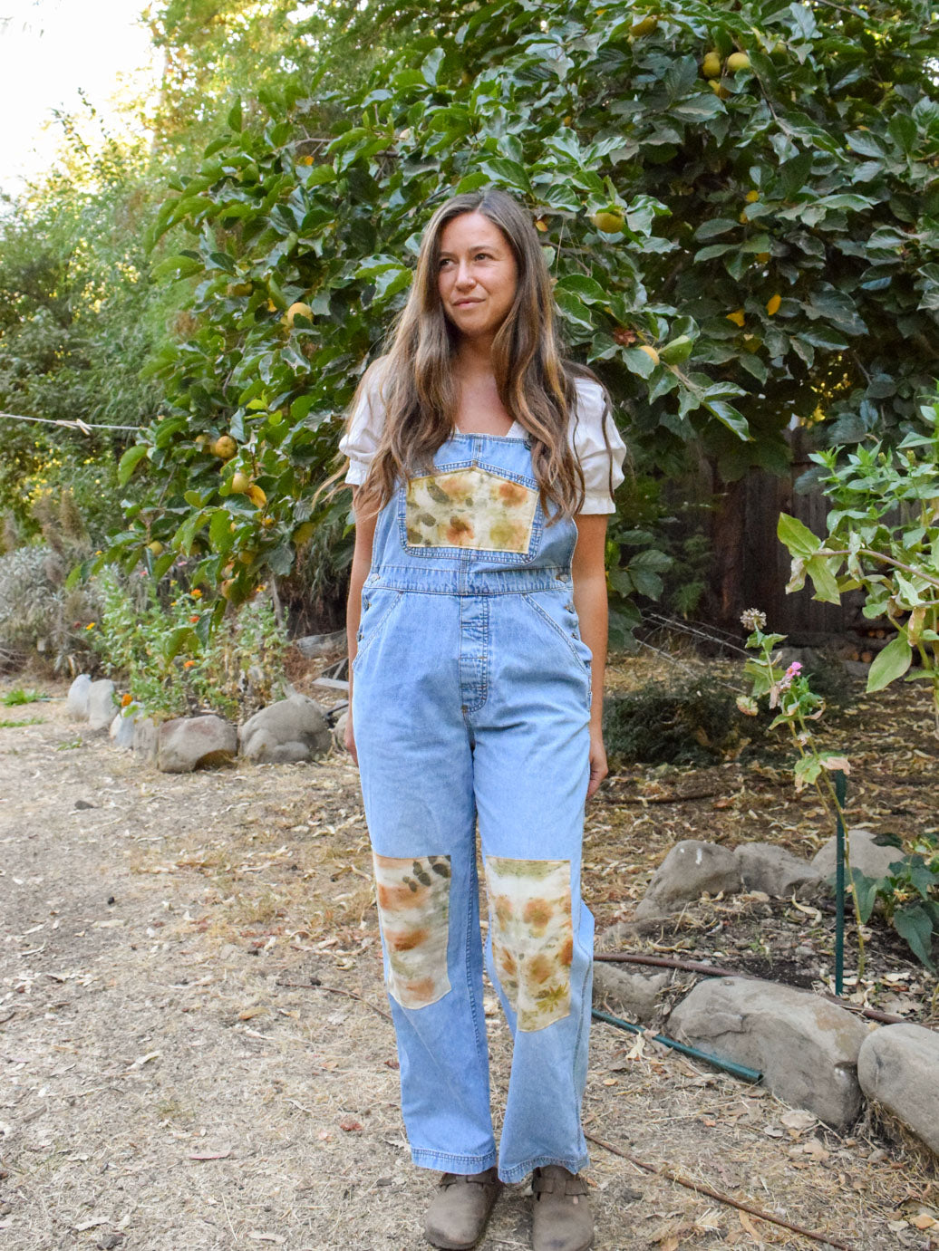 Eco-printed Patch Overalls