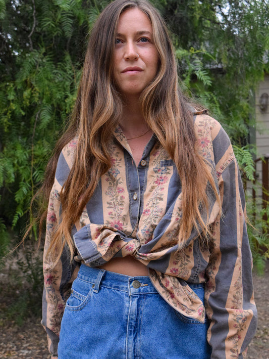 Cutch Flower Striped Blouse