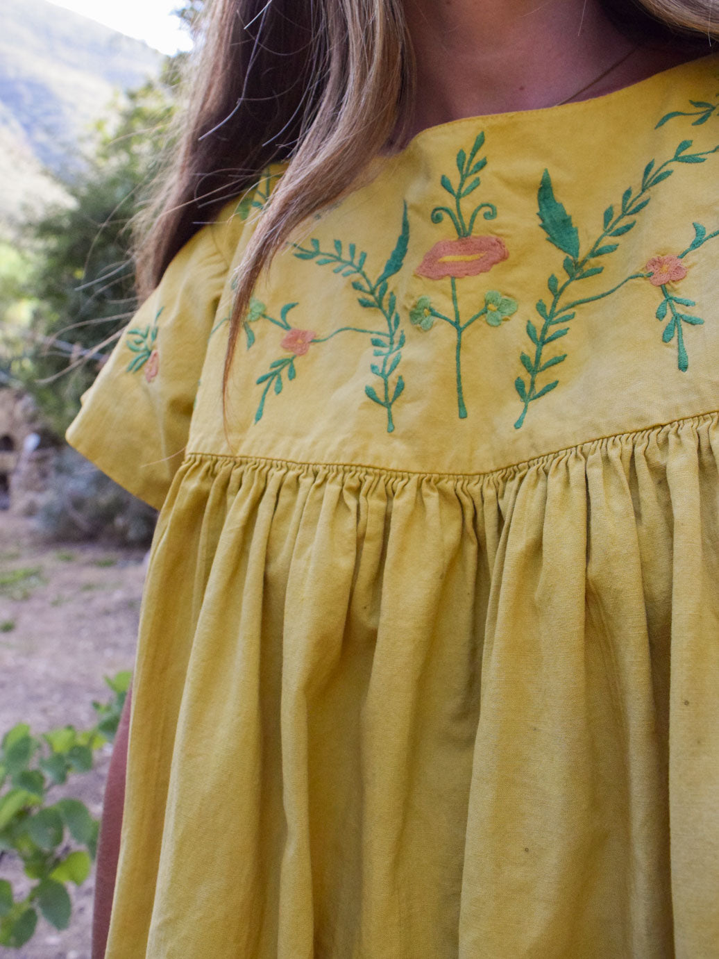 Marigold Flower Embroidered Dress