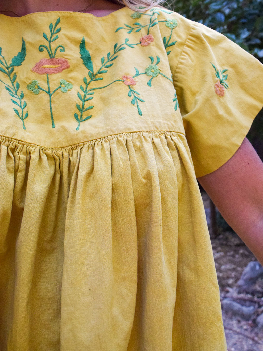 Marigold Flower Embroidered Dress