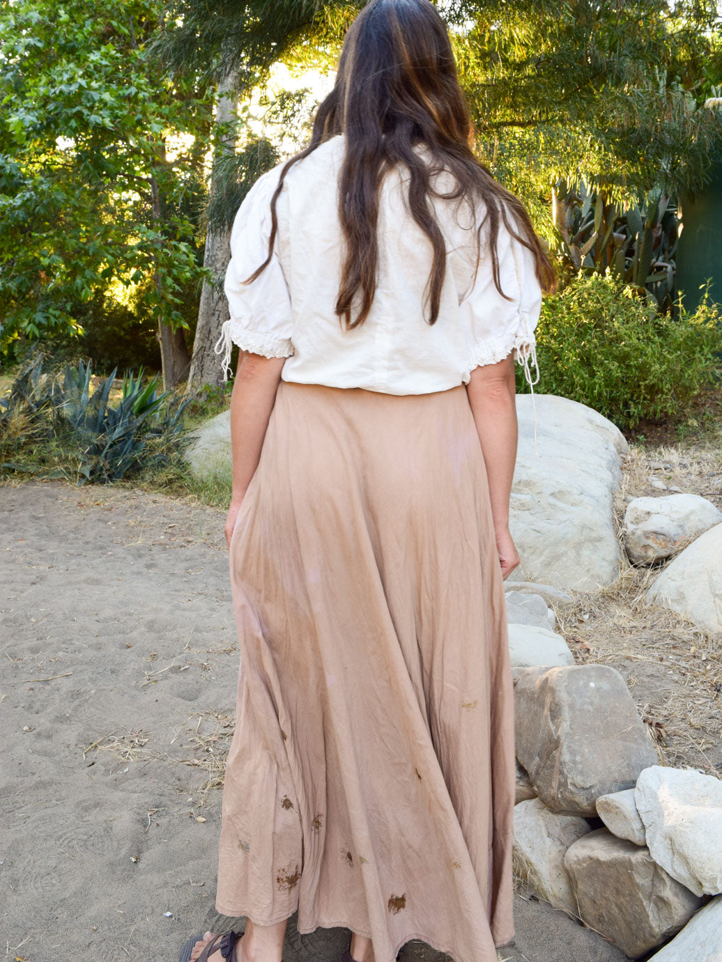 Flower Hammered Tie Waist Maxi Skirt