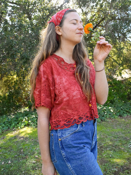 Madder Eyelet Embroidered Blouse