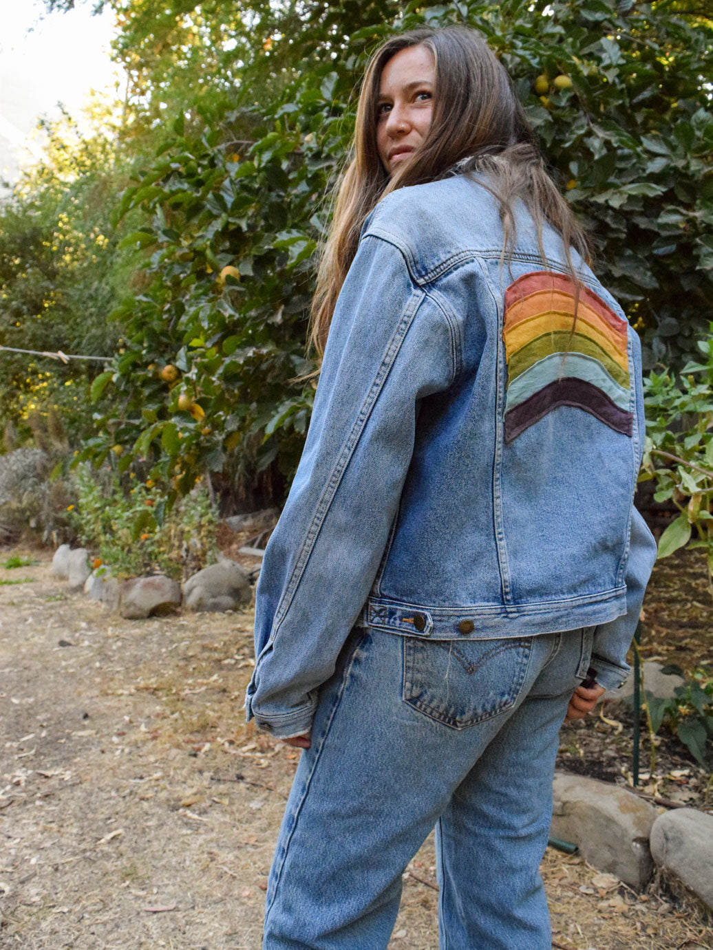 Rainbow Quilted Denim Jacket