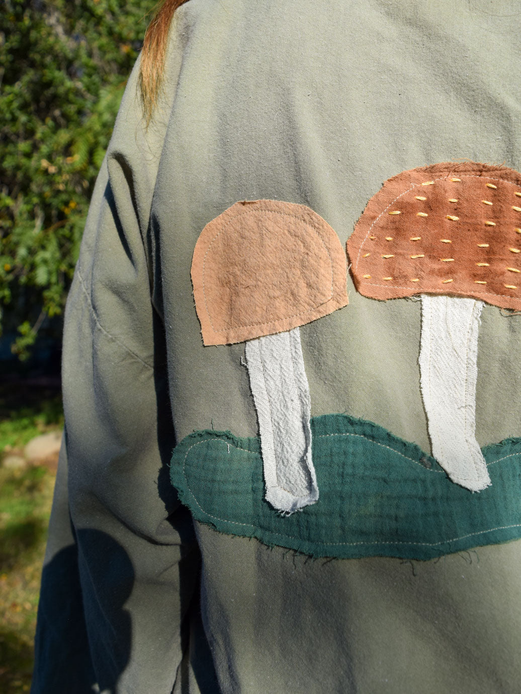 Natural Dye Scrap Mushroom Patch Button-up