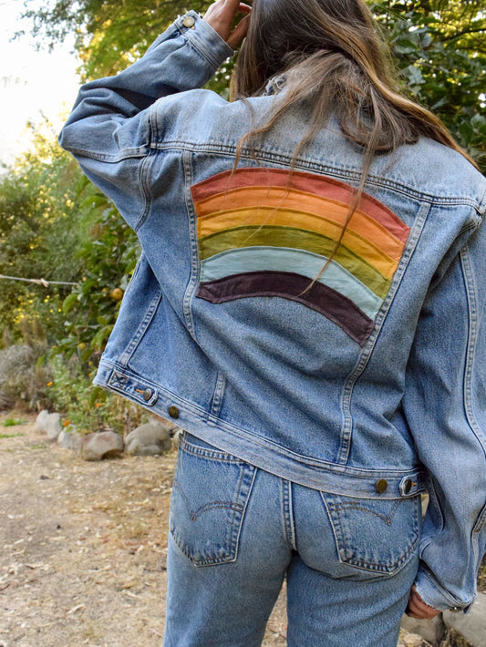 Rainbow Quilted Denim Jacket