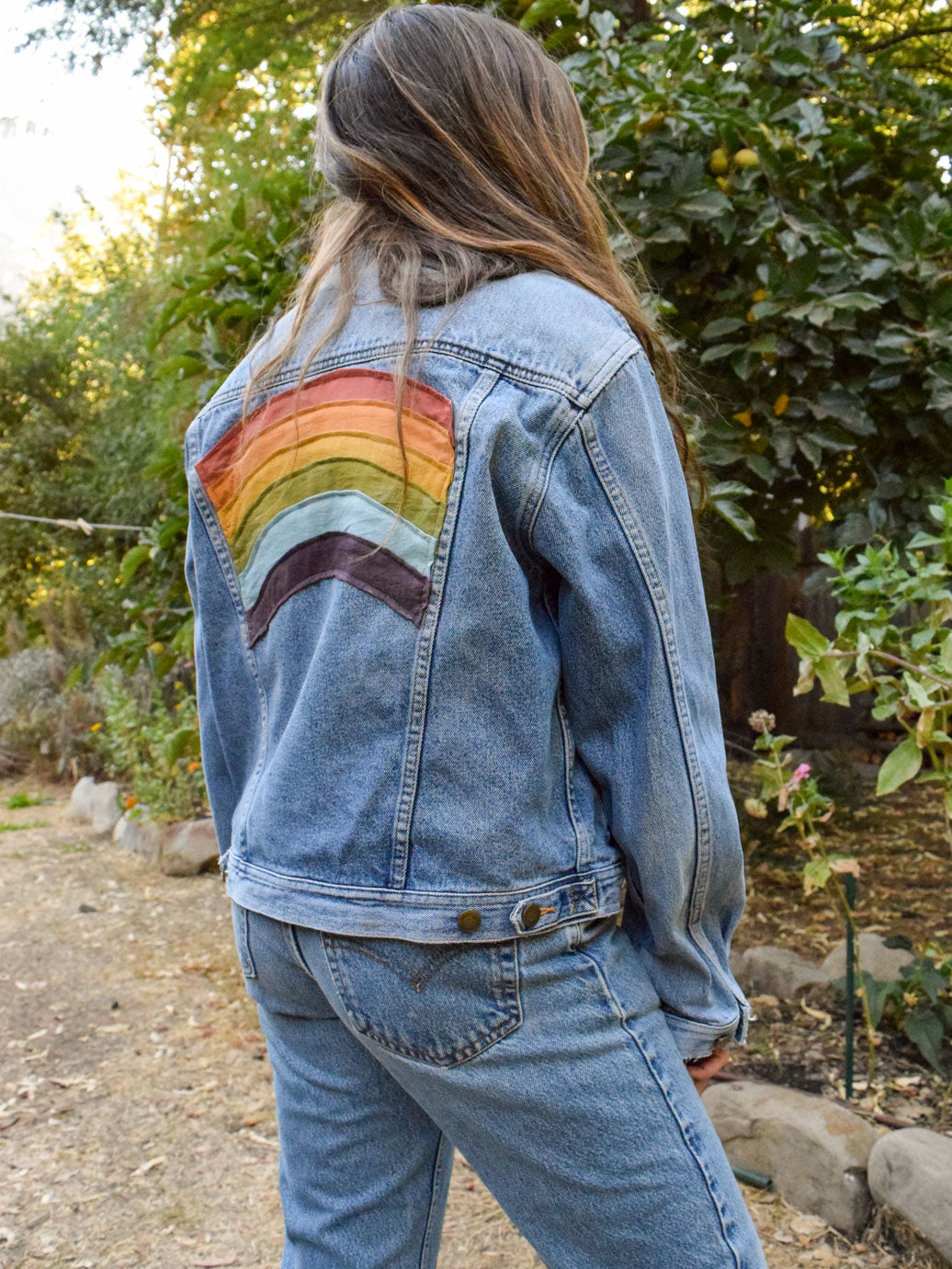 Rainbow Quilted Denim Jacket