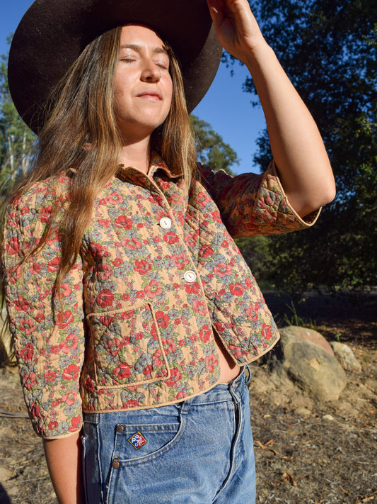 Cutch Quilted Floral Crop Jacket